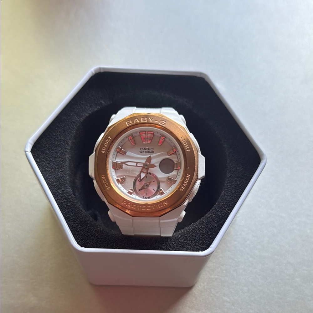 Casio Baby-G White with Rose Gold Accents